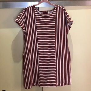 Burnt orange striped dress